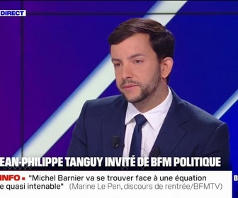 Replay BFM Politique - Je n'aurai pas dû m'exprimer ainsi envers un autre homme politique: Jean-Philippe Tanguy s'excuse après les propos qu'il a tenus à l'encontre de Michel Barnier