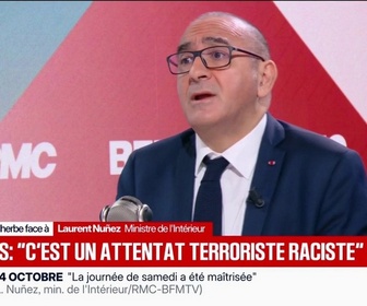 Replay Face à Face - Attentat raciste à Trappes: l'état psychiatrique du principal suspect ne change rien à la gravité de l'acte, assure le ministre de l'Intérieur, qui pointe ses motivations liées à l'ultradroite