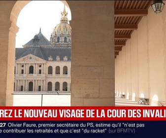 Replay BFM Première - Telle qu'elle était il y a plus de 300 ans: après un an de travaux, la Cour d'Honneur des Invalides a rouvert