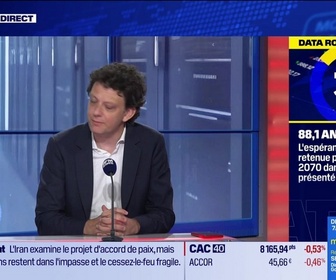 Replay BFM Bourse - La Data Room : 88,1 ans = l'espérance de vie retenue par l'insee pour l'espérance de vie 2070 dans son plan présenté lundi - 03/06