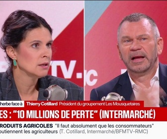 Replay Face à Face - Incendies en Gironde: C'est 10 millions qu'on a perdus dans l'ensemble des magasins, affirme Thierry Cotillard, président du groupement Les Mousquetaires