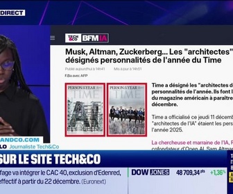 Replay Tech & Co, la quotidienne - À lire sur le site Tech&Co : Musk, Altman, Zuckerberg... Les architectes de l'IA désignés personnalités de l'année du Time, par Kesso Diallo - 11/12