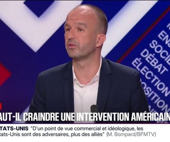 Replay BFM Politique - Évidemment qu'il ne faut pas laisser les Iraniens tous seuls, mais pas d'intervention militaire, déclare Manuel Bompard (LFI)
