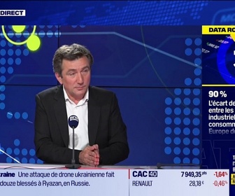 Replay BFM Bourse - La Data Room : 90% : écart de performance entre les valeurs industrielles et les valeurs de consommation en Europe depuis début 2023 selon les indices MSCI. - 15/05