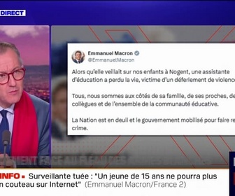 Replay 20H BFM - LE CHOIX DE CHRISTOPHE - Surveillante tuée: comment les personnalités politiques réagissent face au fléau des armes blanches