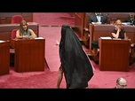 Replay Sénatrice australienne Pauline Hanson suspendue pour avoir porté une burqa au Parlement