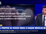 Replay BFM Grand Soir - Gabriel Attal propose de verser 1 000 euros à chaque nouveau né - 10/11