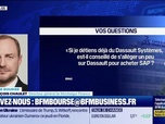 Replay BFM Bourse - Culture Bourse : Si je détiens déjà du Dassault Systèmes, est-il conseillé de s'alléger un peu sur Dassault pour acheter SAP ? Ces 2 sociétés sont concurrentes mais SAP est peut-être plus diversifiée que Dassault… , par Julie Cohen-Heurton - 