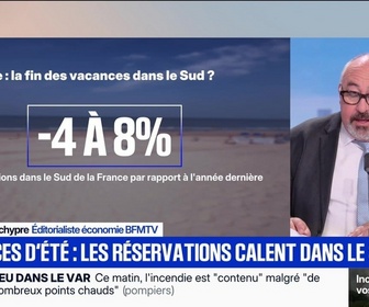 Replay BFM Première - BFM éco : Vacances d'été, les réservations calent dans le Sud - 22/07